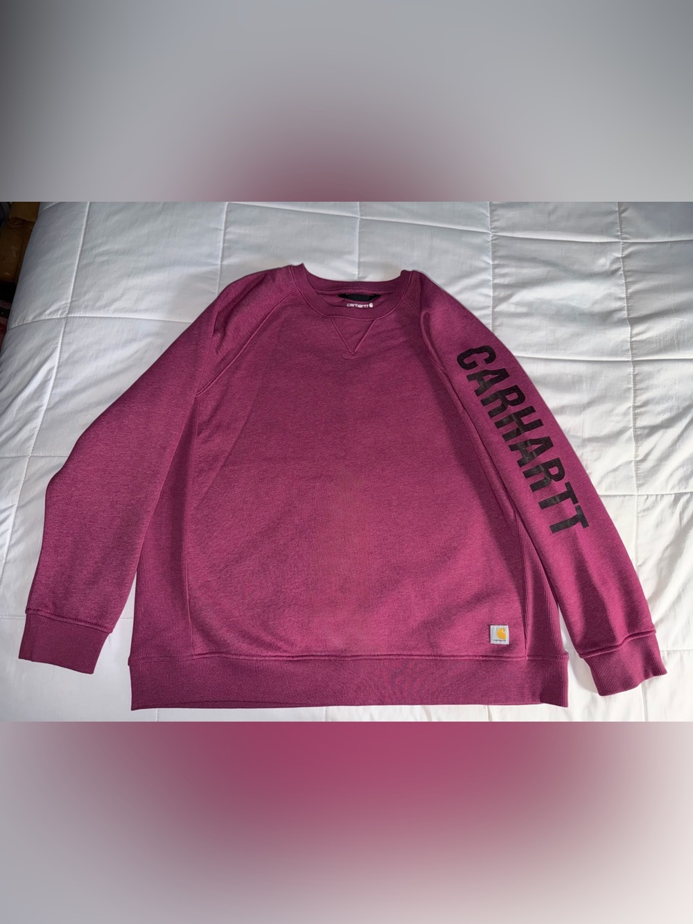 Carhartt Women’s Beet Red Crewneck Sweatshirt with Sleeve Logo - 2X